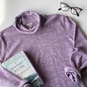 J JILL Heathered Purple Ombré Funnel Neck Sweater. Size M